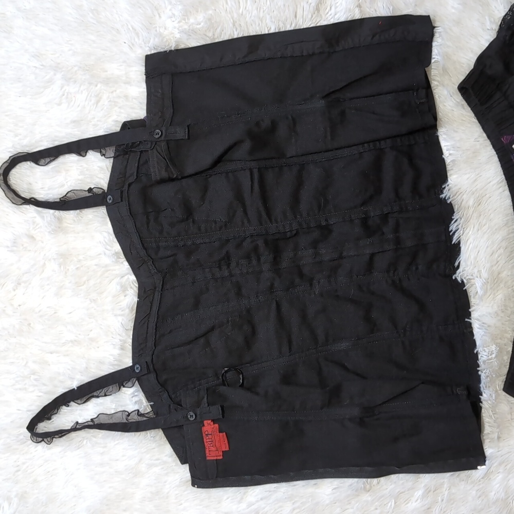 Y2K Vintage Tripp NYC 2 Piece Lace Up Corset & Garter Skirt Plaid Set XL/XXL - Picture 10 of 16
